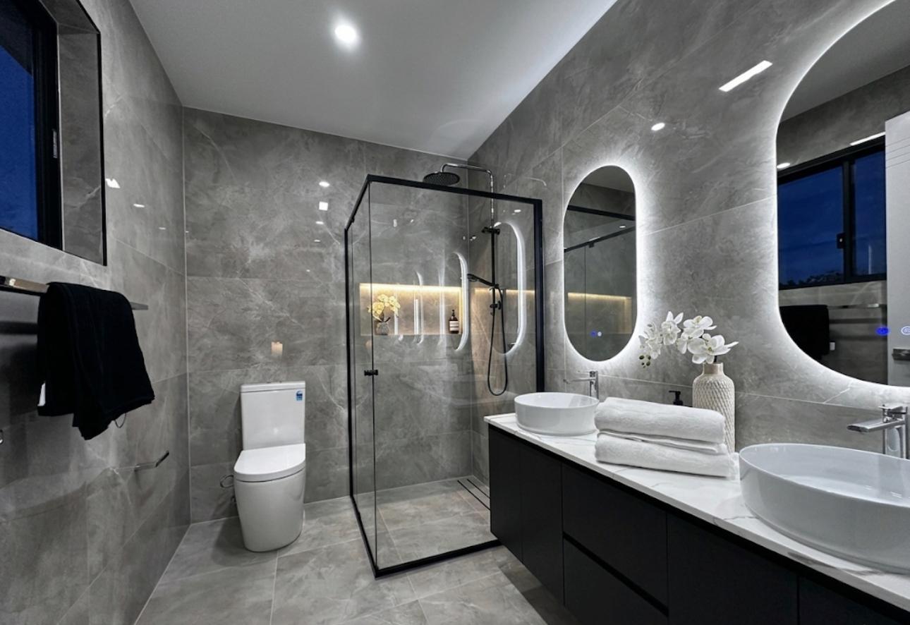 Double Vanity Bathroom and Walk-in Shower